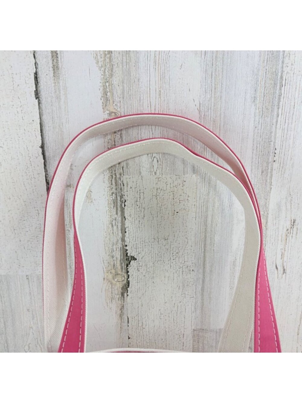 LL Bean Canvas Boat And Tote Bag Vintage Rose Pink Made in USA Zipper Closure - Picture 4 of 16